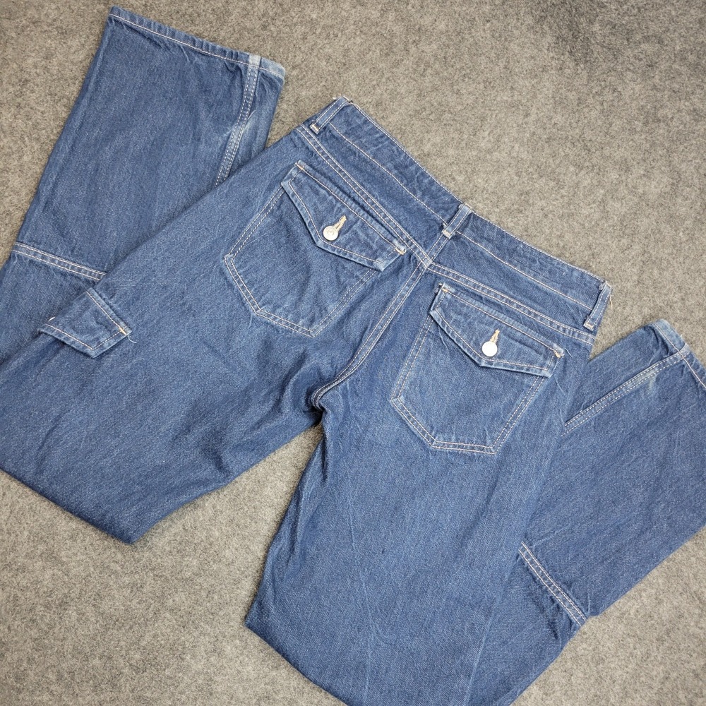 Zara Cargo Jeans Womens 6 Boho Streetwear Grunge Americana Y2K Streetwear‎ Flap